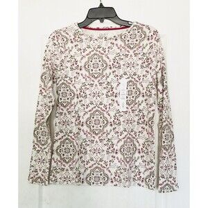 Croft & Barrow Women's Essential Long-Sleeve Crewneck Tee Size S, Cream